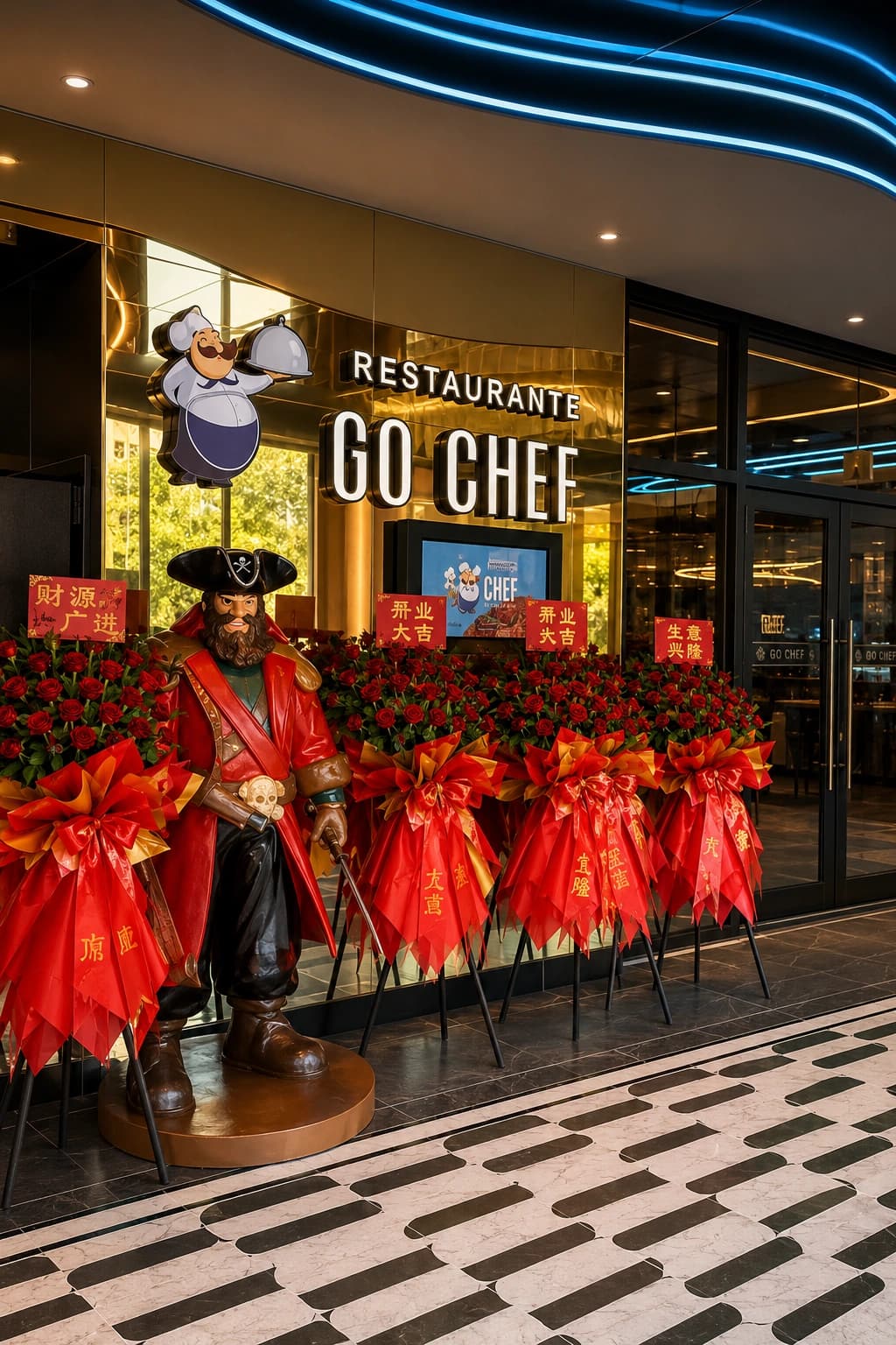 Equipa do Go Chef Cacém a receber clientes no restaurante